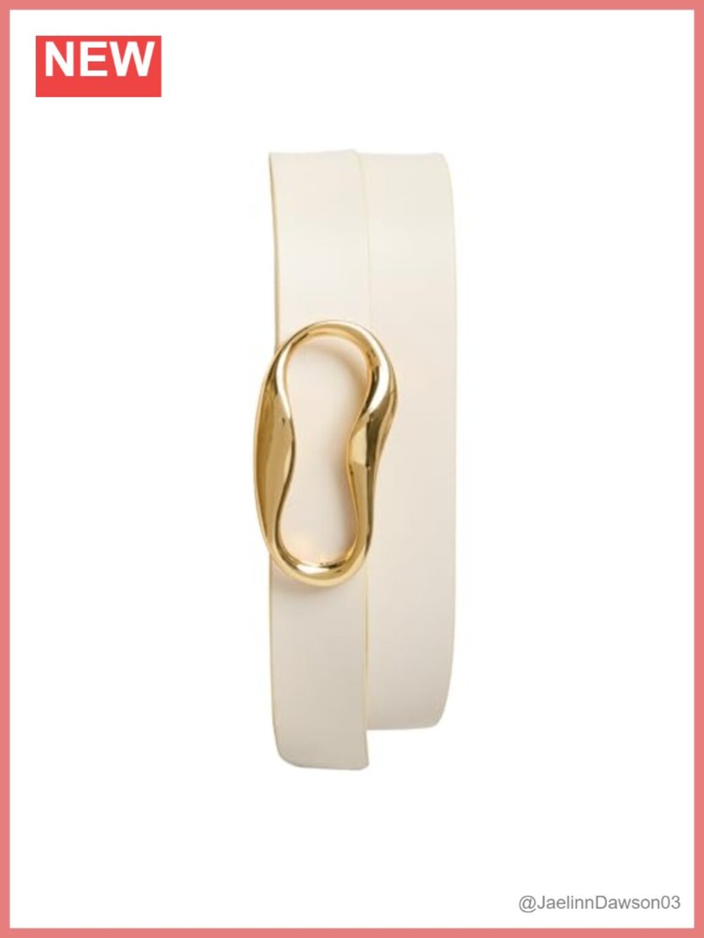 Genuine Leather Belt with Shiny Gold Buckle